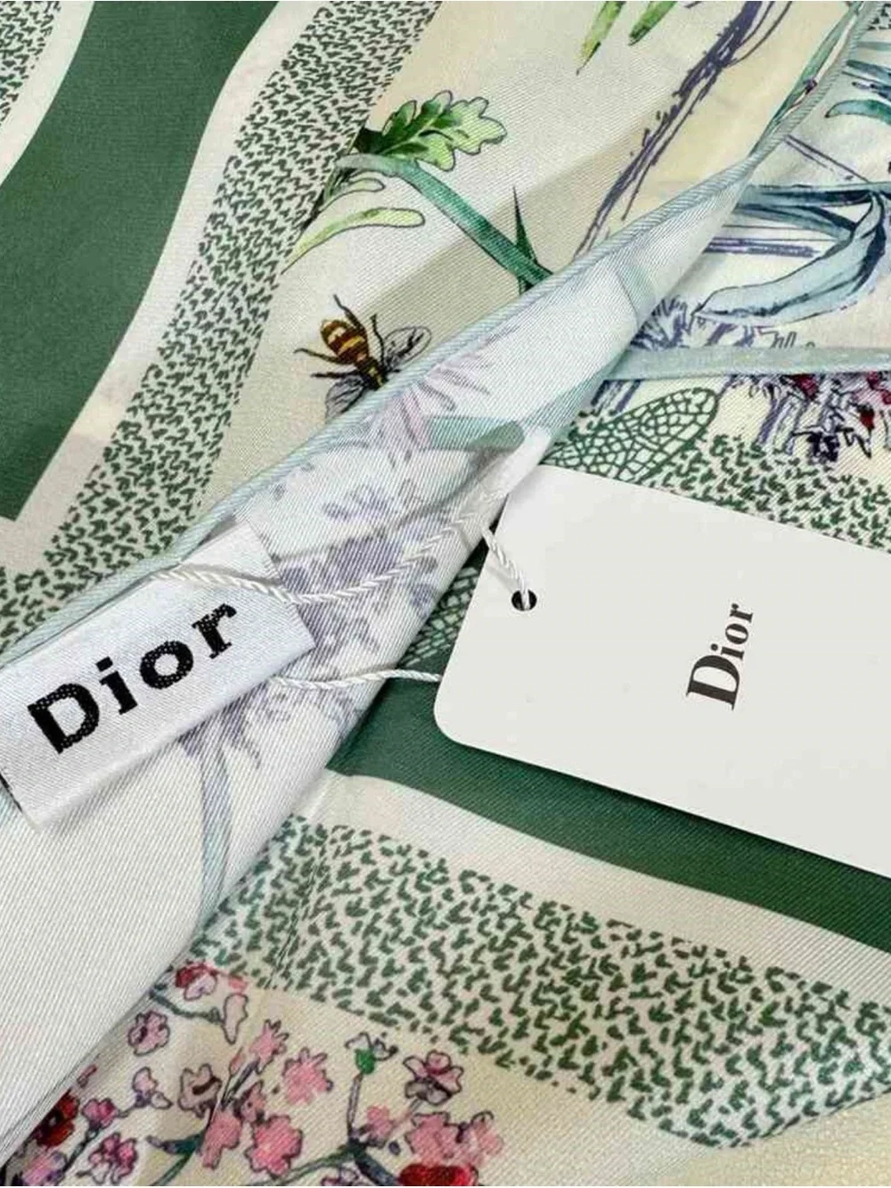 Dior bag scarf